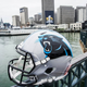 A Carolina Panthers helmet enjoys the San Francisco sights. (Photo: Joey Buskirk/Carolina Panthers)
